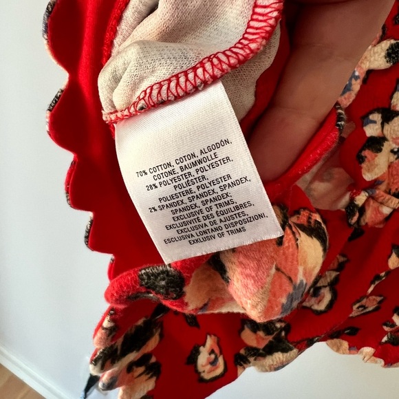 POSTMARK by ANTHROPOLOGIE Clovely Peplum Floral Top in Red - Picture 5 of 5